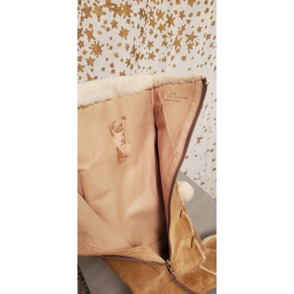 ‼️FINAL SALE‼️Y2K Coach Karita Tan Suede Long Boots With Fur - Picture 8 of 9